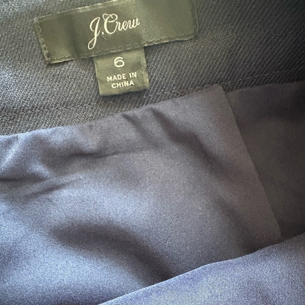 J. Crew Dark Blue Skirt with Gold Buttons - Picture 3 of 4